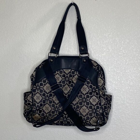 Petunia Pickle Bottom Black/Gray Printed Diaper Bag/Backpack OS - Picture 2 of 10